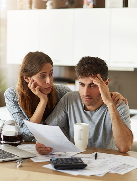 stressed couple due to the career changes
